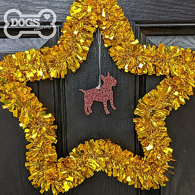 Bespoke Gold Star Dog Breed Christmas Wreath
